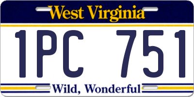 WV license plate 1PC751