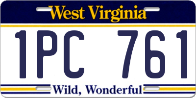 WV license plate 1PC761