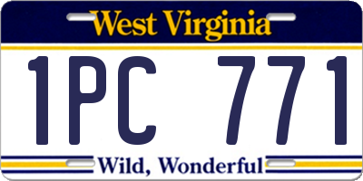 WV license plate 1PC771