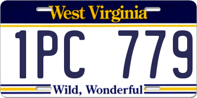 WV license plate 1PC779