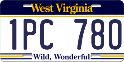 WV license plate 1PC780