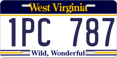 WV license plate 1PC787