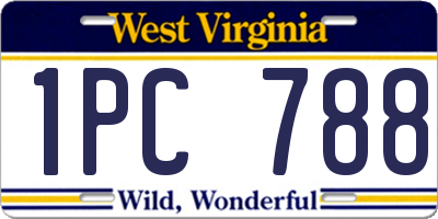 WV license plate 1PC788