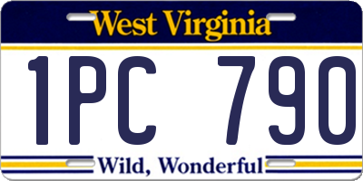 WV license plate 1PC790