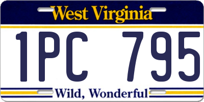 WV license plate 1PC795