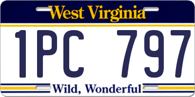 WV license plate 1PC797