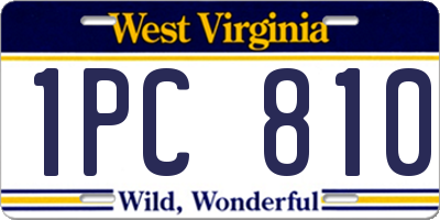 WV license plate 1PC810