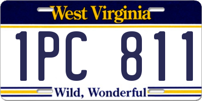 WV license plate 1PC811