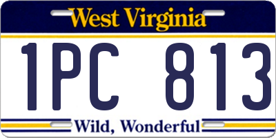 WV license plate 1PC813