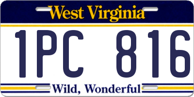 WV license plate 1PC816