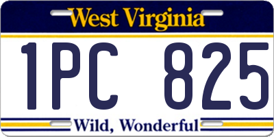 WV license plate 1PC825