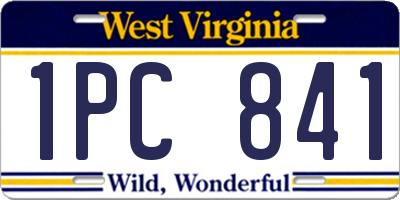 WV license plate 1PC841