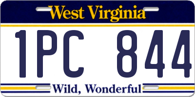 WV license plate 1PC844