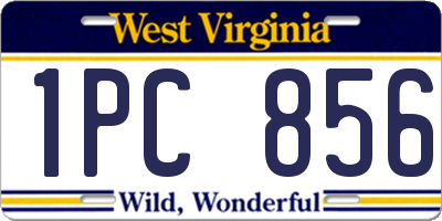WV license plate 1PC856