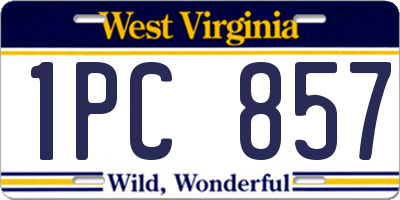 WV license plate 1PC857
