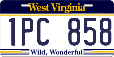 WV license plate 1PC858