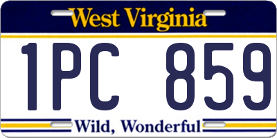 WV license plate 1PC859