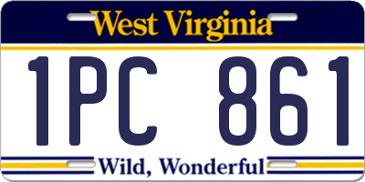 WV license plate 1PC861