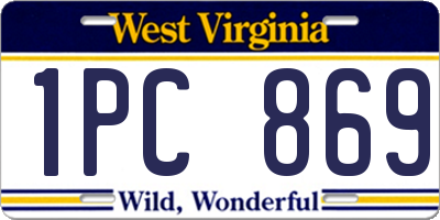 WV license plate 1PC869