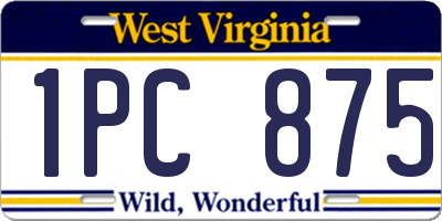 WV license plate 1PC875