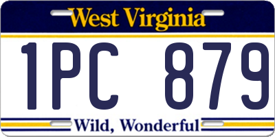 WV license plate 1PC879