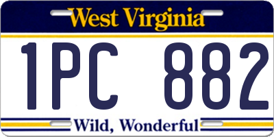 WV license plate 1PC882