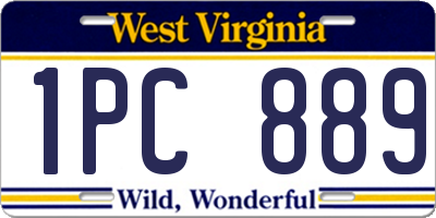 WV license plate 1PC889