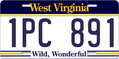 WV license plate 1PC891