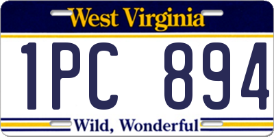 WV license plate 1PC894