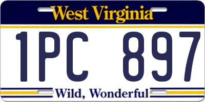 WV license plate 1PC897