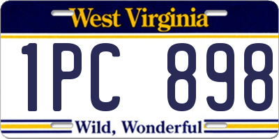 WV license plate 1PC898