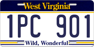 WV license plate 1PC901