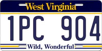 WV license plate 1PC904