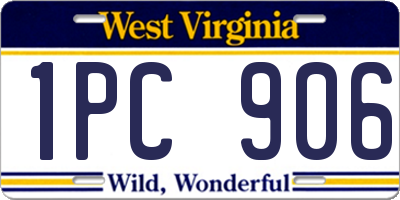 WV license plate 1PC906