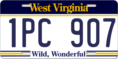 WV license plate 1PC907
