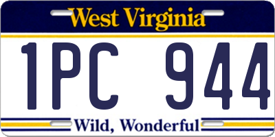 WV license plate 1PC944