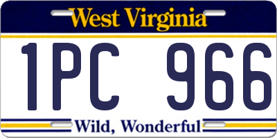 WV license plate 1PC966