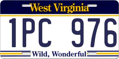 WV license plate 1PC976