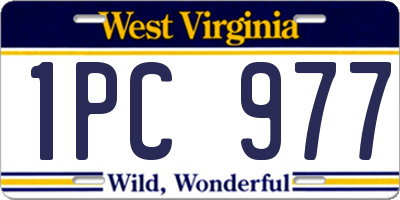 WV license plate 1PC977
