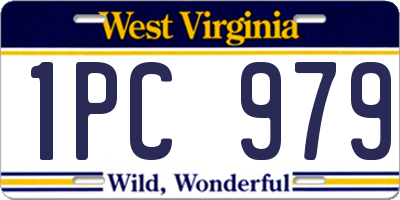 WV license plate 1PC979