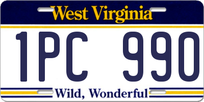 WV license plate 1PC990