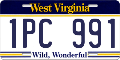WV license plate 1PC991
