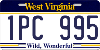 WV license plate 1PC995