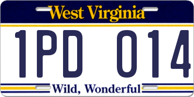 WV license plate 1PD014
