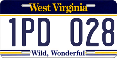 WV license plate 1PD028