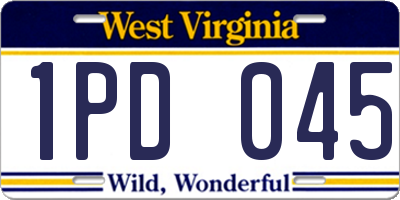 WV license plate 1PD045