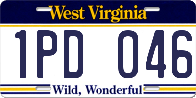 WV license plate 1PD046