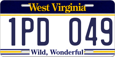 WV license plate 1PD049