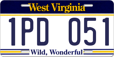 WV license plate 1PD051