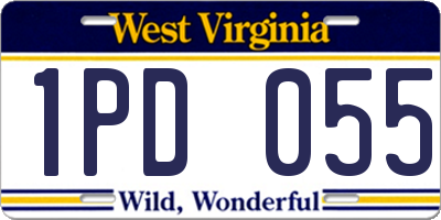 WV license plate 1PD055